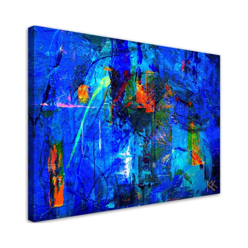 Canvas prints - Blue abstraction hand painted | FEEBY