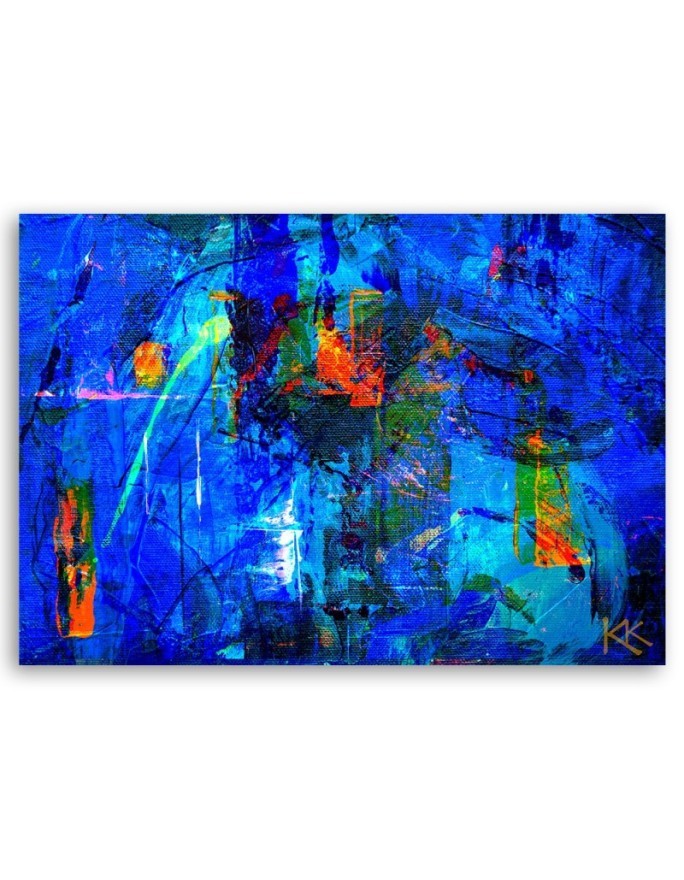 Canvas prints - Blue abstraction hand painted | FEEBY