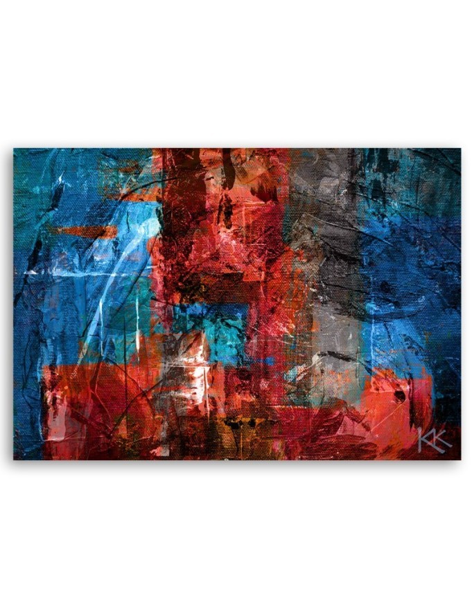 Modern Canvas paintings - Red abstraction hand-painted | FEEBY