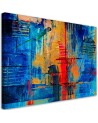 Wall art printed on canvas - Blue abstraction hand-painted | FEEBY