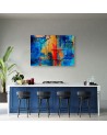 Wall art printed on canvas - Blue abstraction hand-painted | FEEBY