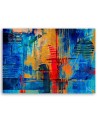 Wall art printed on canvas - Blue abstraction hand-painted | FEEBY