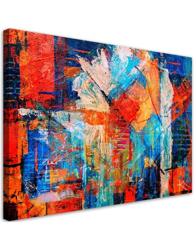 Canvas print  - Orange hand-painted abstract | FEEBY