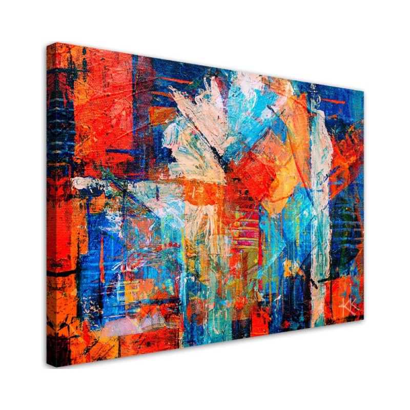 Canvas print  - Orange hand-painted abstract | FEEBY