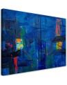 Wall art painting for living room - Blue abstraction hand-painted | FEEBY