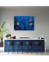 Wall art painting for living room - Blue abstraction hand-painted | FEEBY