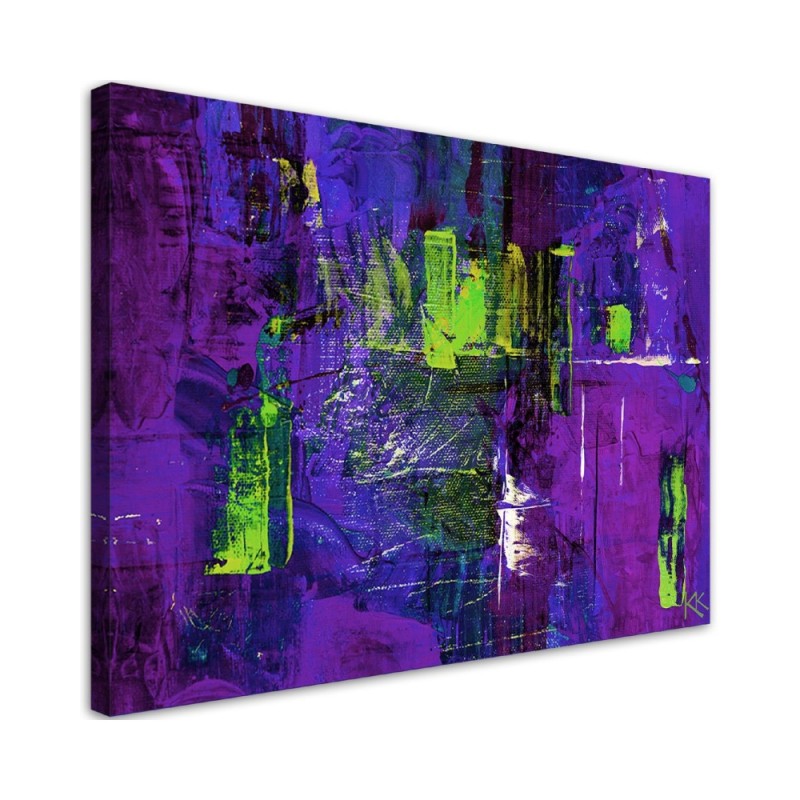 Colourful modern Canvas painting - Purple abstraction hand painted | FEEBY