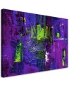 Colourful modern Canvas painting - Purple abstraction hand painted | FEEBY
