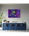 Colourful modern Canvas painting - Purple abstraction hand painted | FEEBY