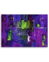 Colourful modern Canvas painting - Purple abstraction hand painted | FEEBY