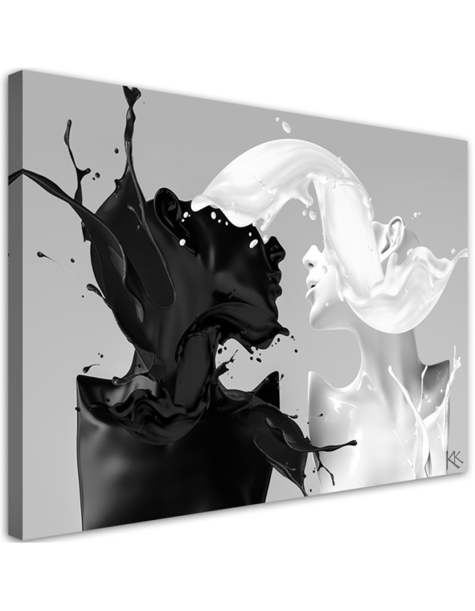 Canvas prints for bedroom over bed - Coffee and Milk black and white couple love | FEEBY