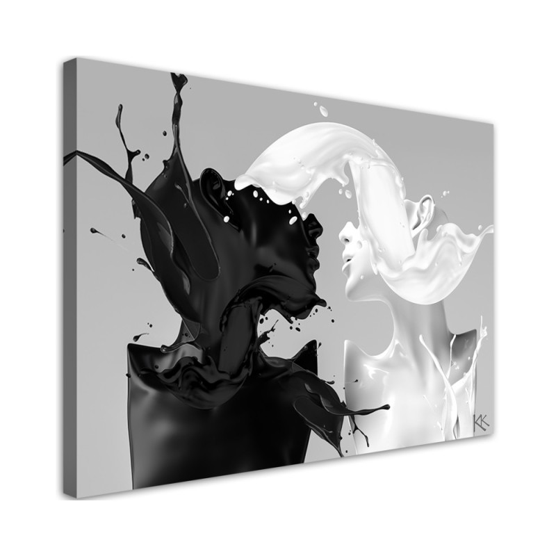 Canvas prints for bedroom over bed - Coffee and Milk black and white couple love | FEEBY