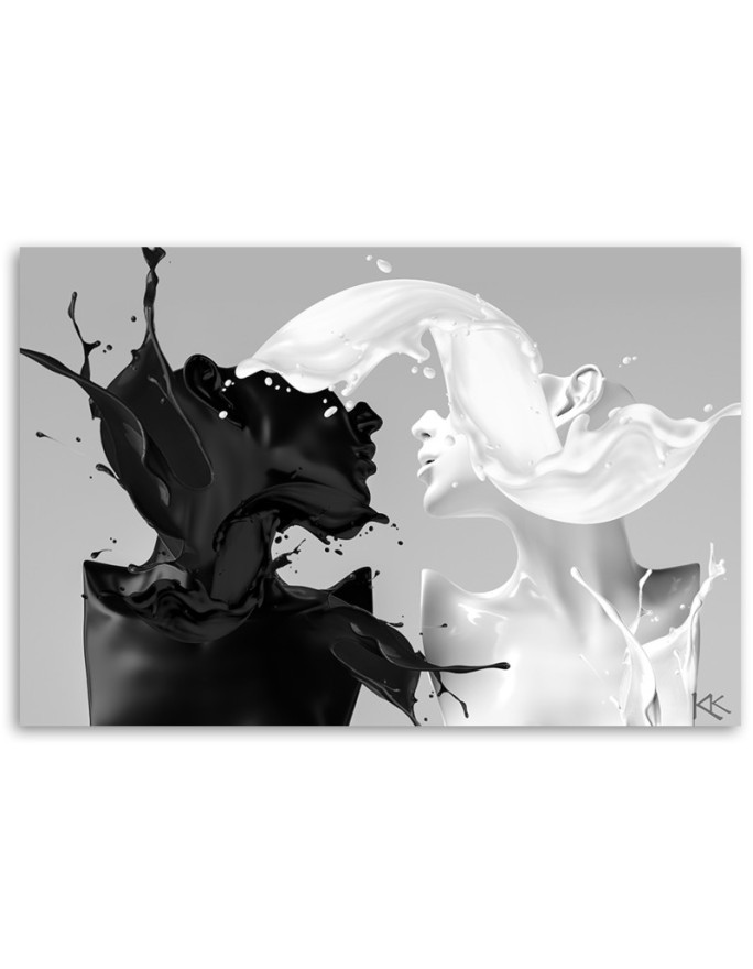 Canvas prints for bedroom over bed - Coffee and Milk black and white couple love | FEEBY