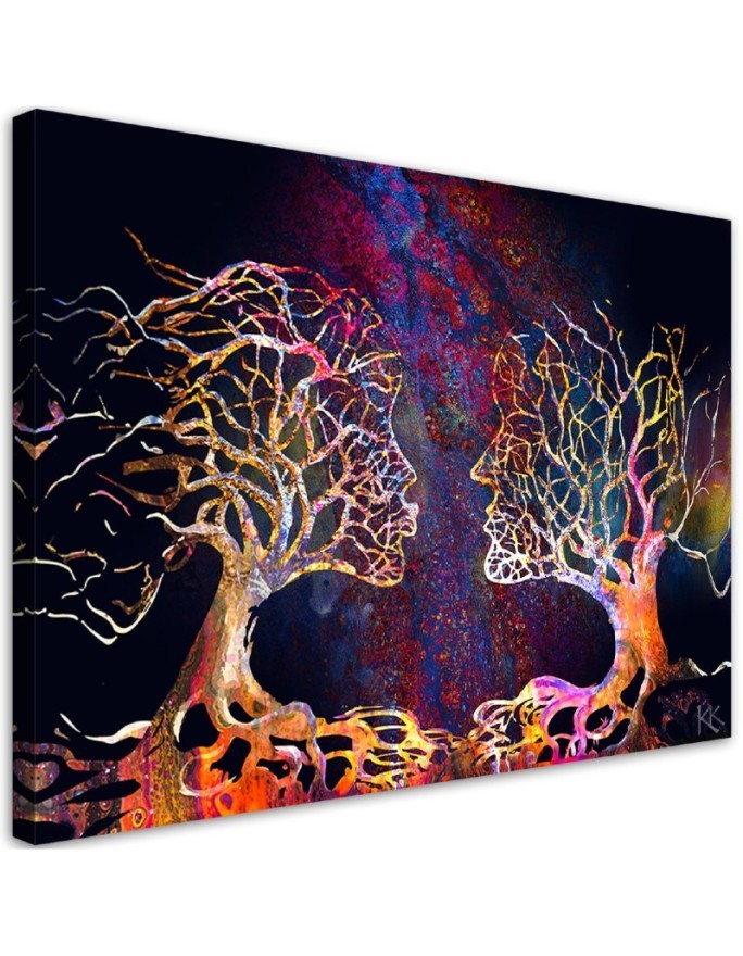 Cool Canvas prints about love - Tree couple kissing abstract | FEEBY