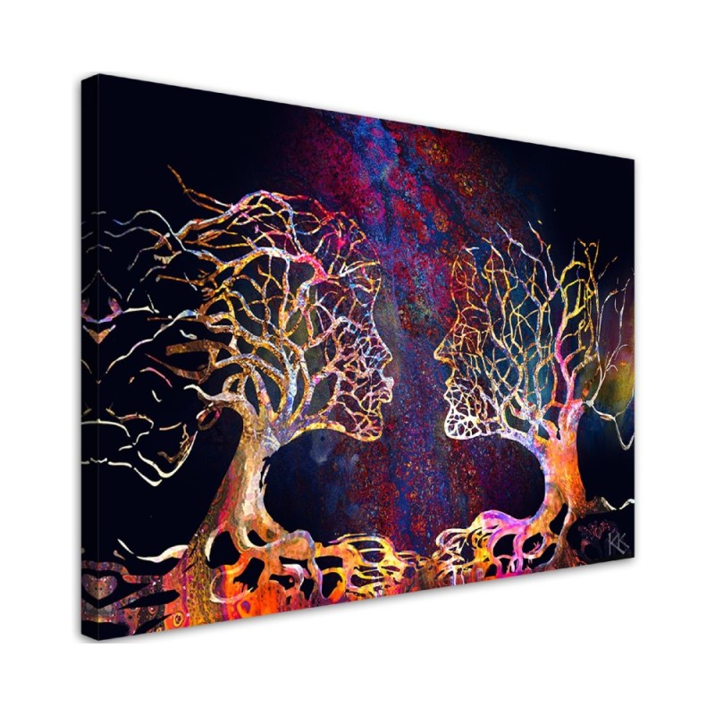 Cool Canvas prints about love - Tree couple kissing abstract | FEEBY