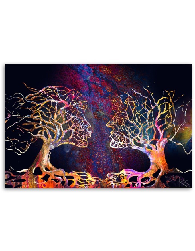 Cool Canvas prints about love - Tree couple kissing abstract | FEEBY