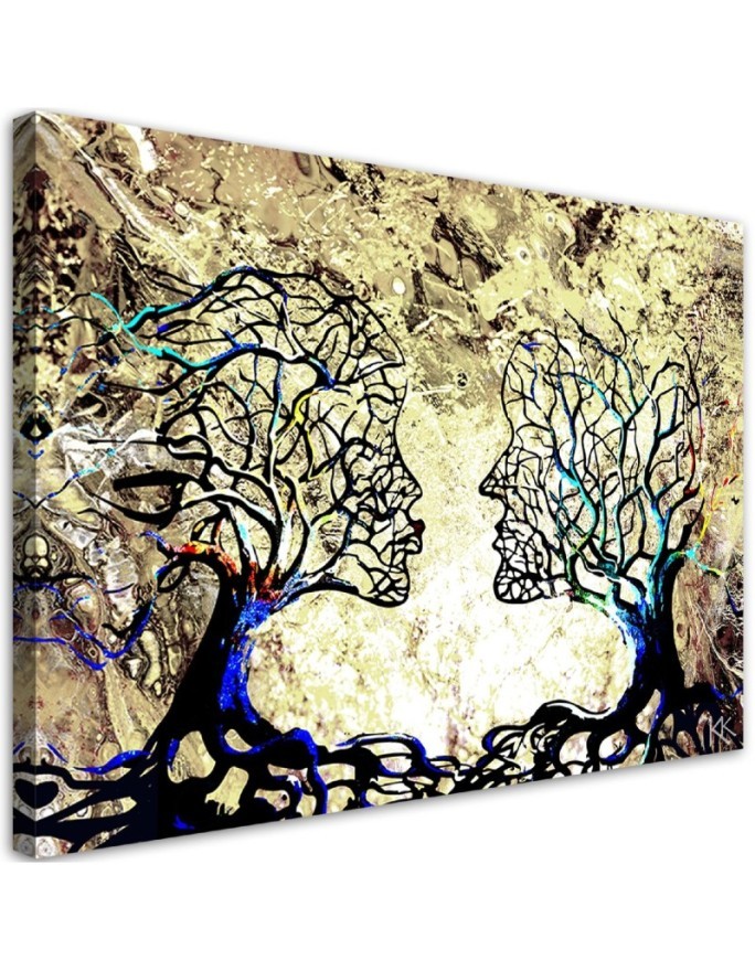 Romantic Canvas prints for bedroom - Tree kiss love abstract | FEEBY