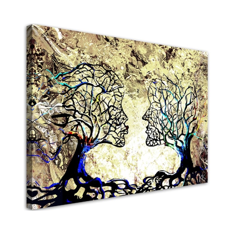 Romantic Canvas prints for bedroom - Tree kiss love abstract | FEEBY