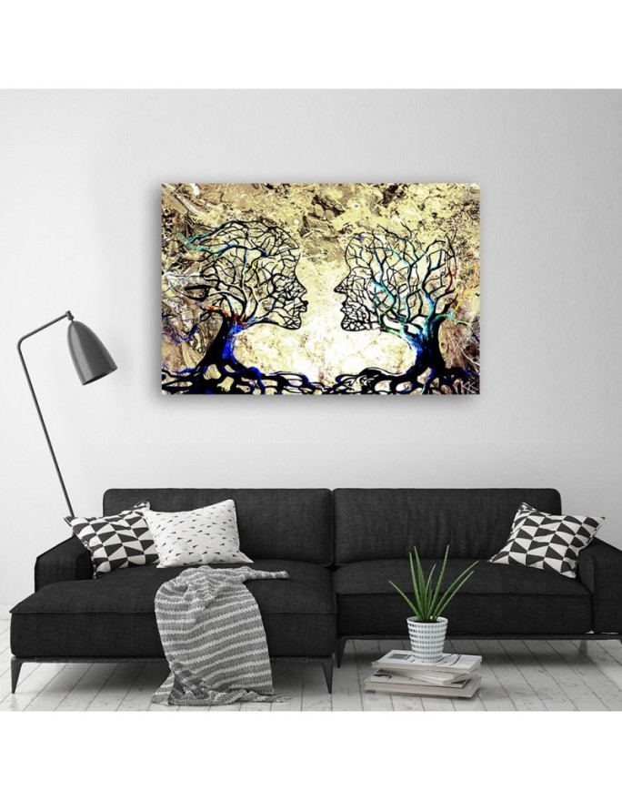 Romantic Canvas prints for bedroom - Tree kiss love abstract | FEEBY