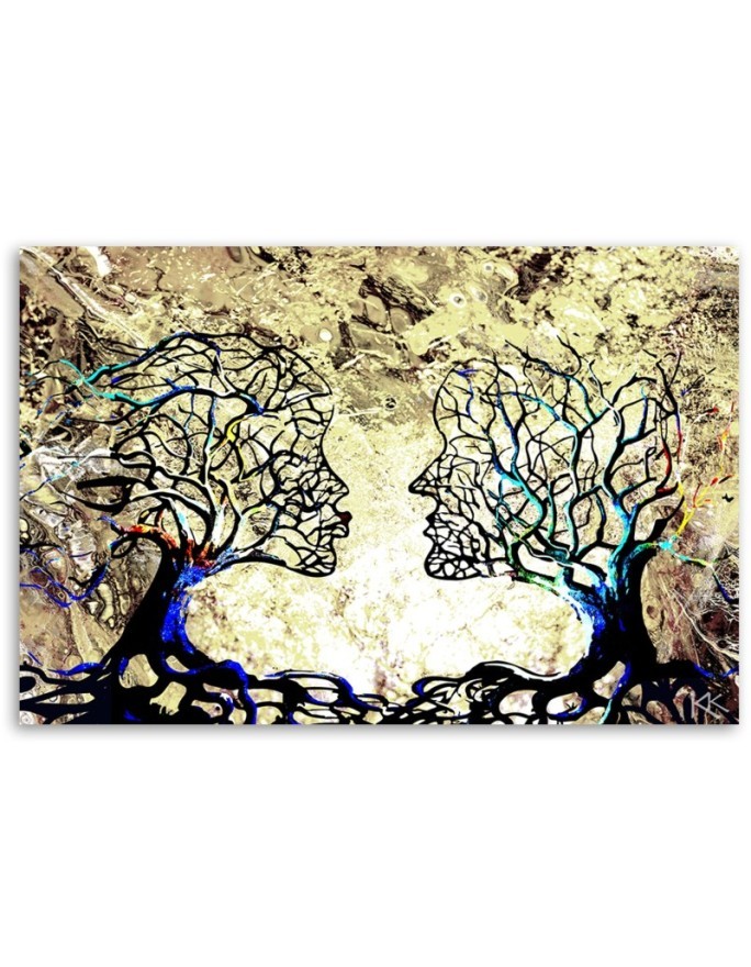 Romantic Canvas prints for bedroom - Tree kiss love abstract | FEEBY