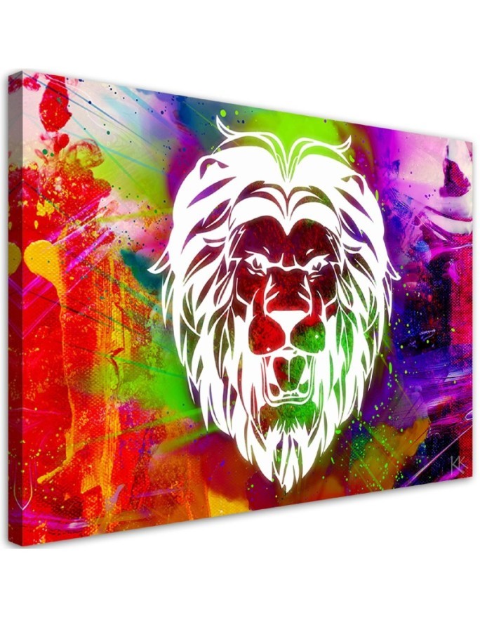 Canvas prints for teen room - Colourful Lion abstract | FEEBY