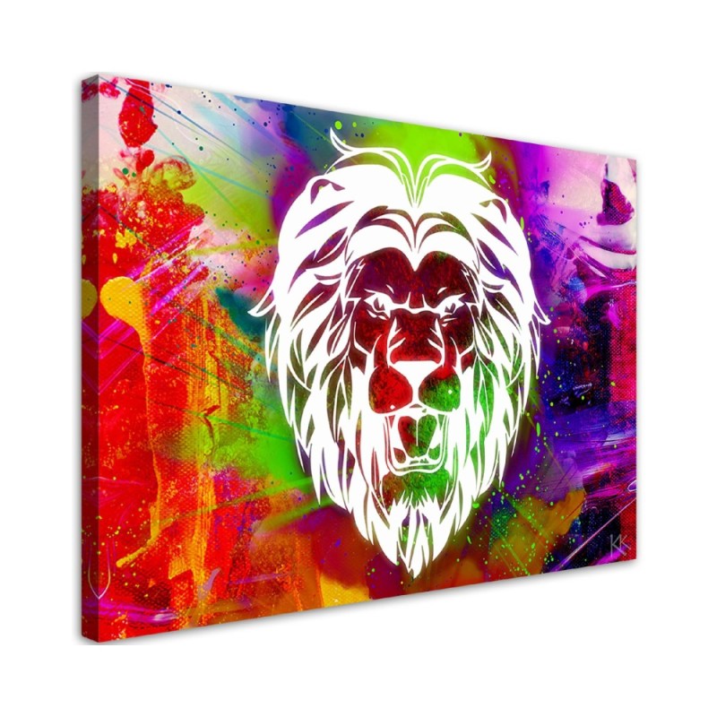 Canvas prints for teen room - Colourful Lion abstract | FEEBY