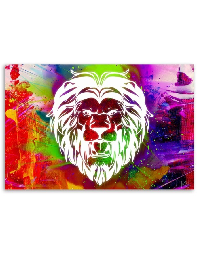 Canvas prints for teen room - Colourful Lion abstract | FEEBY