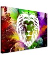 Canvas prints for a child's room - Coloured lion abstract | FEEBY