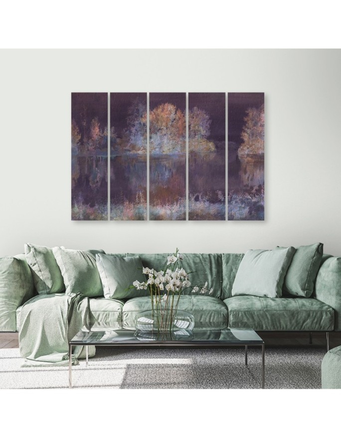 Living room wall painting - Lake view landscape | FEEBY