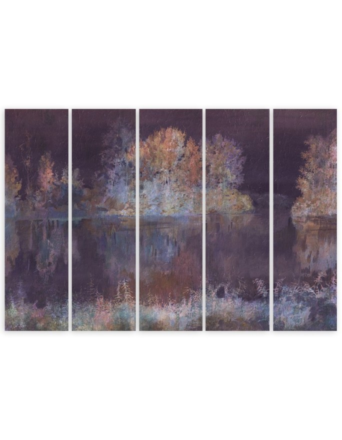 Living room wall painting - Lake view landscape | FEEBY