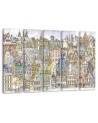 Children's Canvas painting - Cheerful colourful city for room | FEEBY