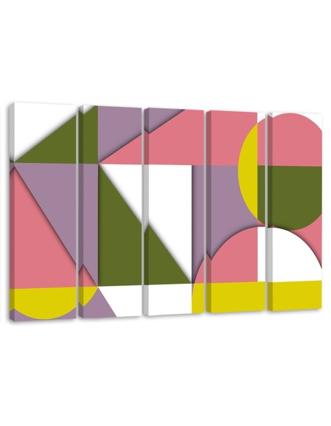 Youth wall art painting - Multicolored Geometric Abstract Shapes | FEEBY