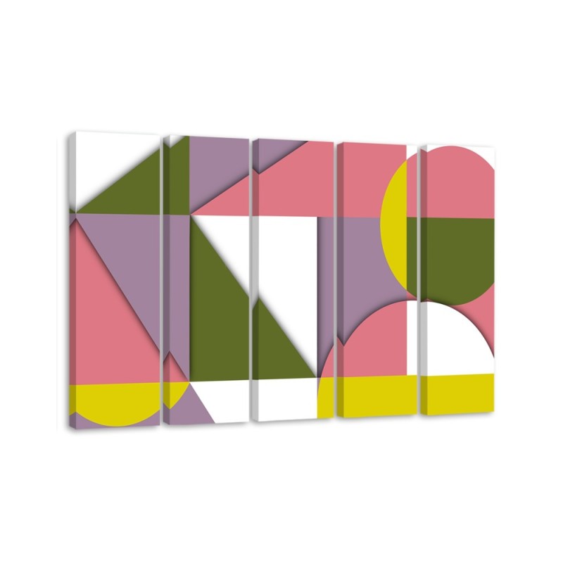 Youth wall art painting - Multicolored Geometric Abstract Shapes | FEEBY