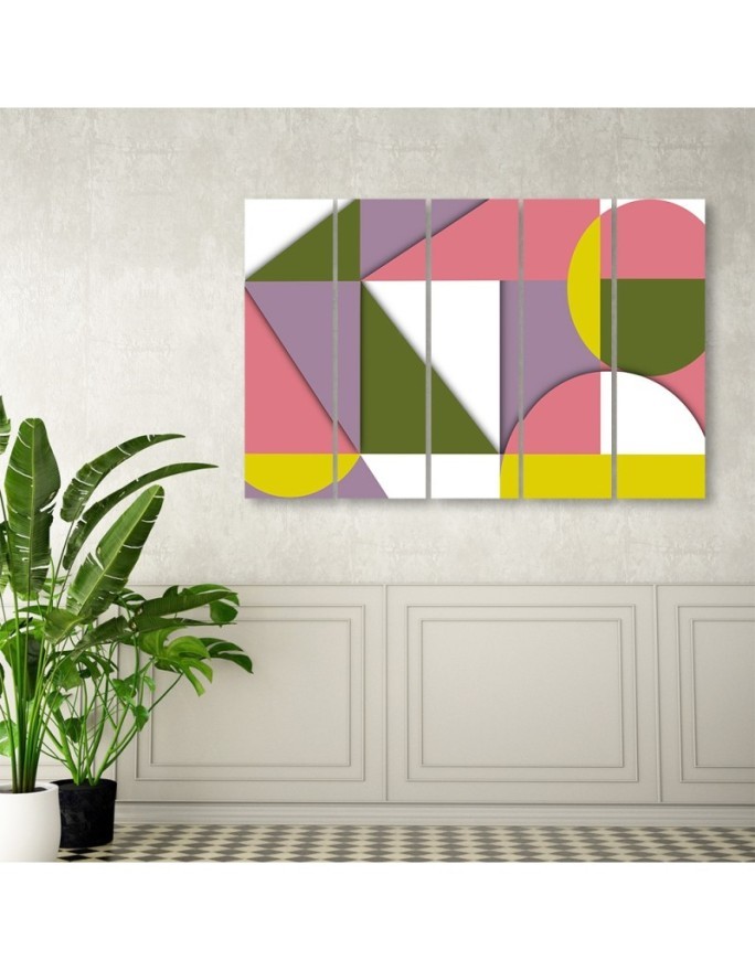 Youth wall art painting - Multicolored Geometric Abstract Shapes | FEEBY