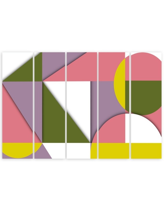 Youth wall art painting - Multicolored Geometric Abstract Shapes | FEEBY