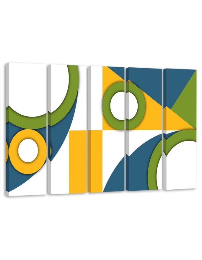Children's room painting for wall - Geometric shapes abstract | FEEBY
