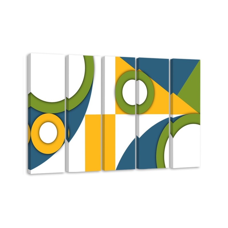 Children's room painting for wall - Geometric shapes abstract | FEEBY