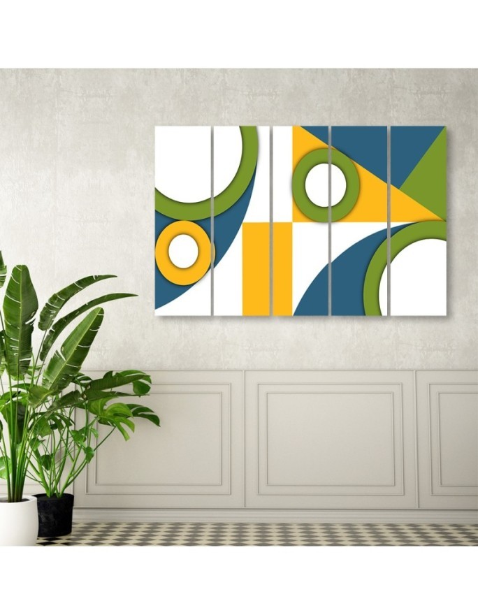 Children's room painting for wall - Geometric shapes abstract | FEEBY