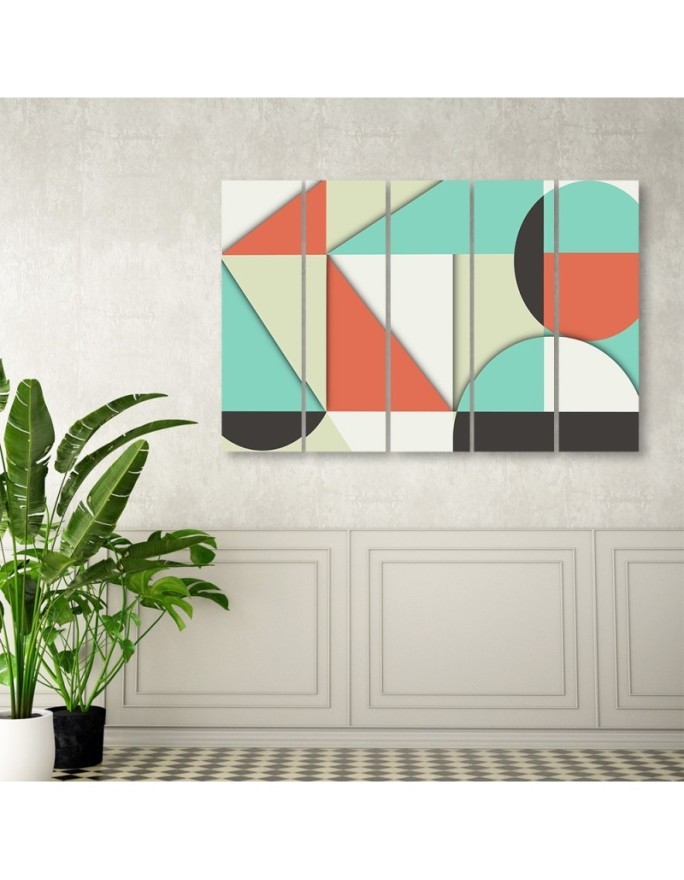 Canvas print for children's room - Multicolored Geometric Abstract Shapes | FEEBY