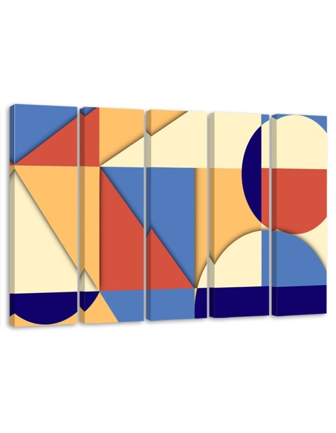 Canvas print for children's room - Multicolored Geometric Abstract Shapes | FEEBY
