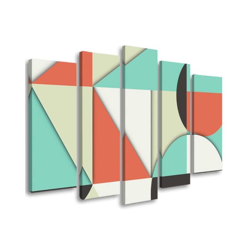 5 Piece Colourful pictures for children - Geometric shapes abstract | FEEBY