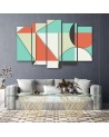 5 Piece Colourful pictures for children - Geometric shapes abstract | FEEBY