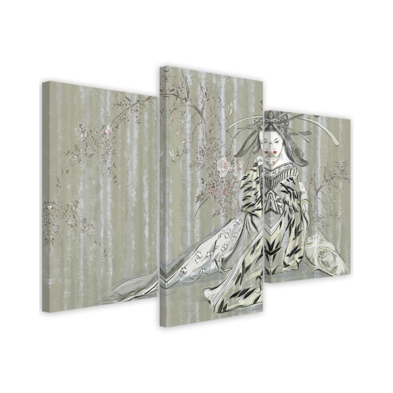 Oriental wall painting - Traditional Japanese geisha | FEEBY