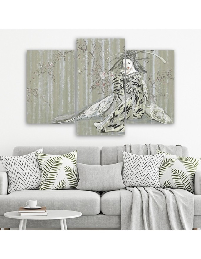 Oriental wall painting - Traditional Japanese geisha | FEEBY