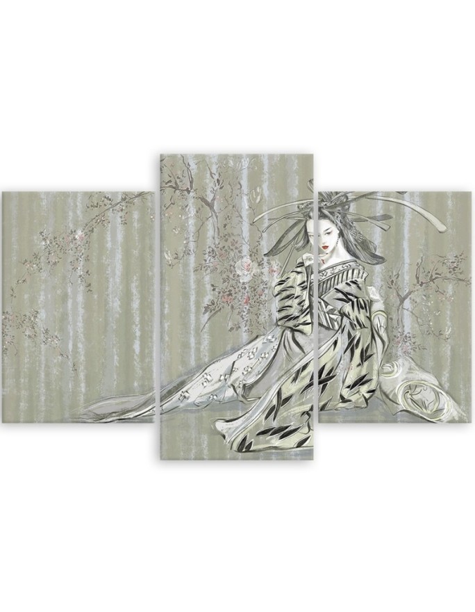 Oriental wall painting - Traditional Japanese geisha | FEEBY