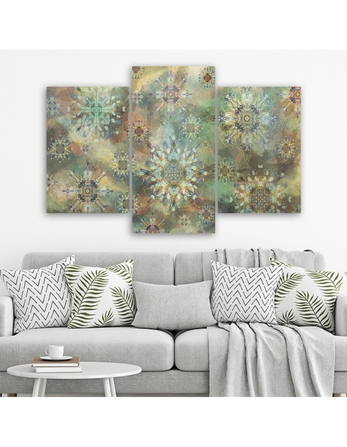 Colourful Canvas paintings for living room - Mosaic of stars | FEEBY