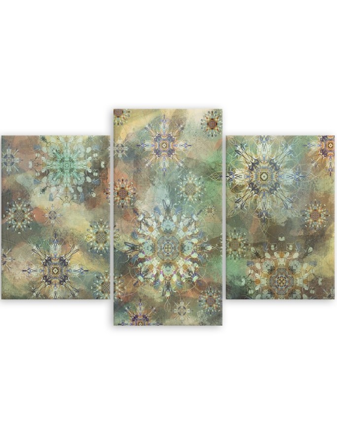 Colourful Canvas paintings for living room - Mosaic of stars | FEEBY