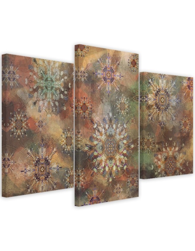 Triptychs of colourful paintings for the wall - Mosaic of stars | FEEBY