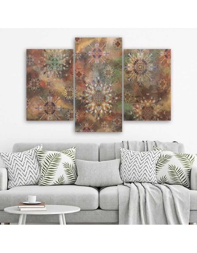 Triptychs of colourful paintings for the wall - Mosaic of stars | FEEBY