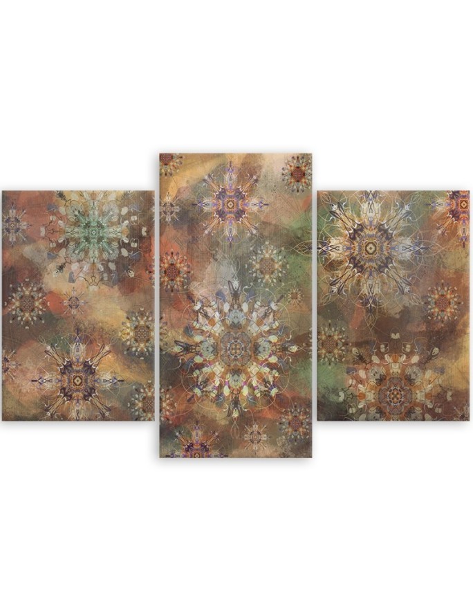 Triptychs of colourful paintings for the wall - Mosaic of stars | FEEBY